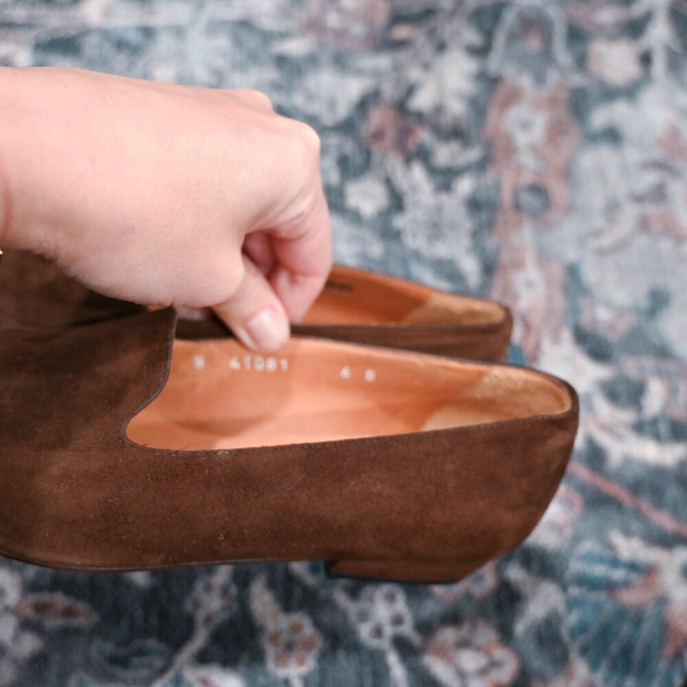 Ralph Lauren Size 6 Brown Suede Slip on Loafers - Picture 14 of 15